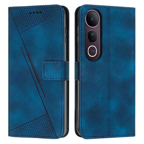 Funda de Cuero Triangular Dream Triangle con Cordón para Vivo V50 Lite (Azul)