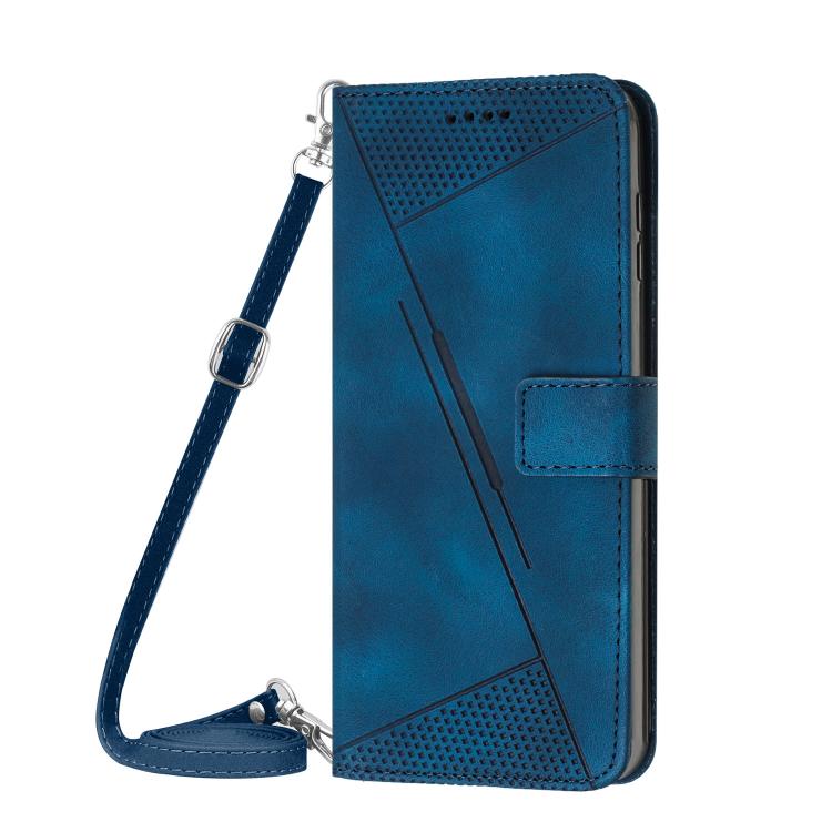Funda de Cuero Triangular Dream Triangle con Cordón para Realme 14 Pro+ (Azul)