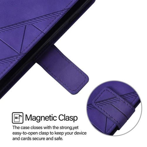 Funda de cuero con relieve 3D para Honor X6c 4G (morada)