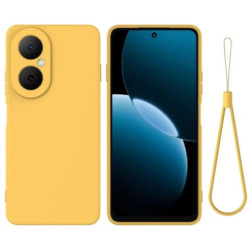 Funda de silicona líquida de color sólido para Huawei Nova Y73 4G, a prueba de caídas y cobertura total (amarilla)