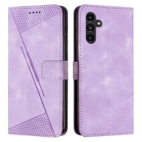 Funda de Cuero para Teléfono Samsung Galaxy A55 Dream Triangle con Cordón Largo (Púrpura)