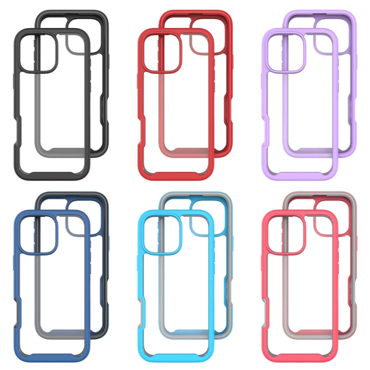 Funda para iPhone 16 Pro Max TPU Transparente PC a Prueba de Golpes Diseño Cielo Estrellado (Morado)