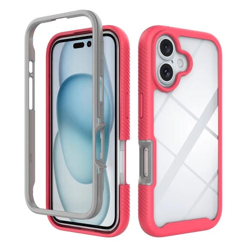 Funda para iPhone 16 TPU Transparente a Prueba de Golpes Diseño Cielo Estrellado (Rosa)