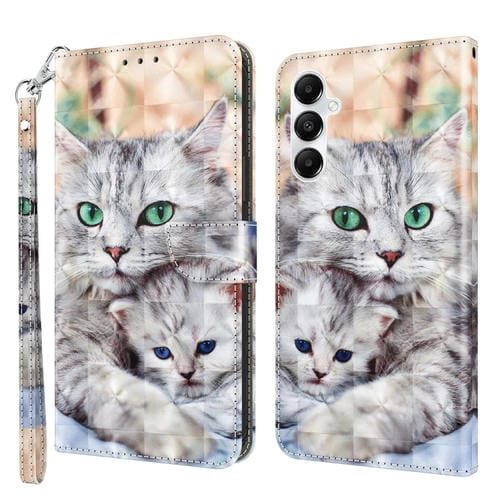 Funda para Samsung Galaxy A35 5G Cuero Pintada en 3D Dos Gatos Amorosos