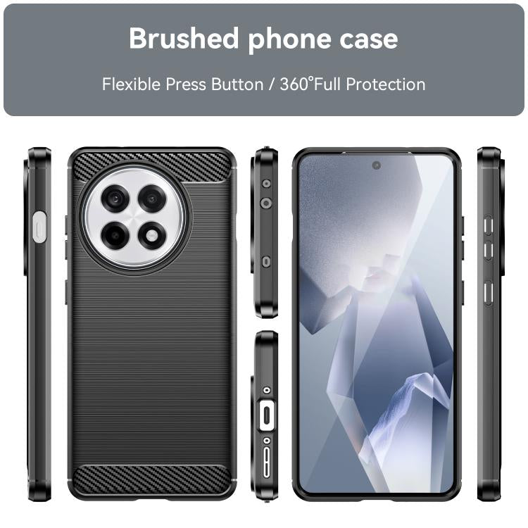 Funda de TPU para OnePlus Ace 5 5G con Textura Cepillada de Fibra de Carbono (Negra)