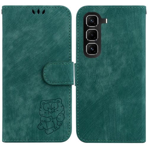 Funda de cuero con relieve de tigre para Infinix Hot 50 Pro+ 4G (verde)