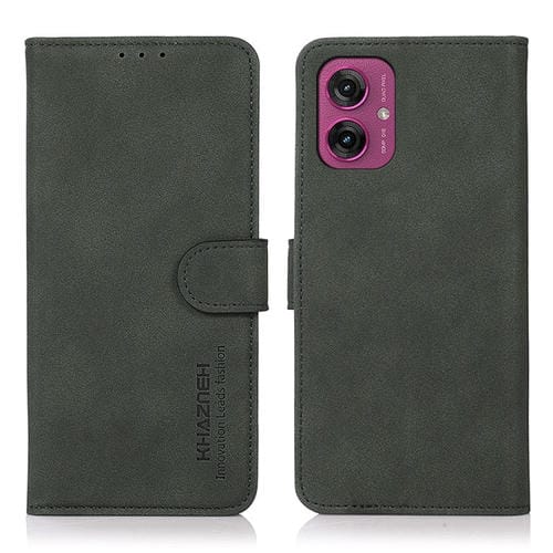 Funda Cuero Khazneh para Motorola Moto G55 5G con Textura Mate (Verde)