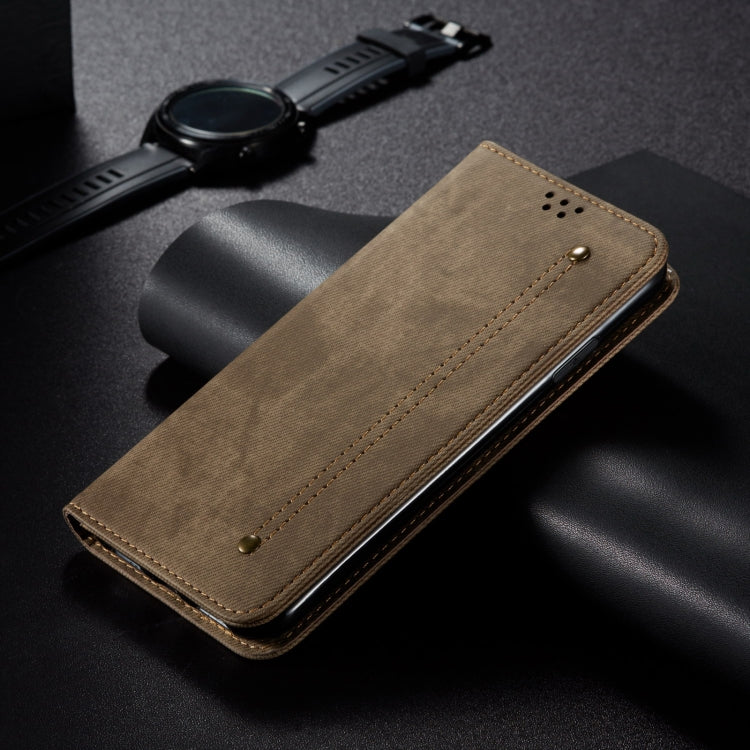 Funda de Cuero con Textura Vaquera para Huawei Nova 13 Pro 5G (Caqui)