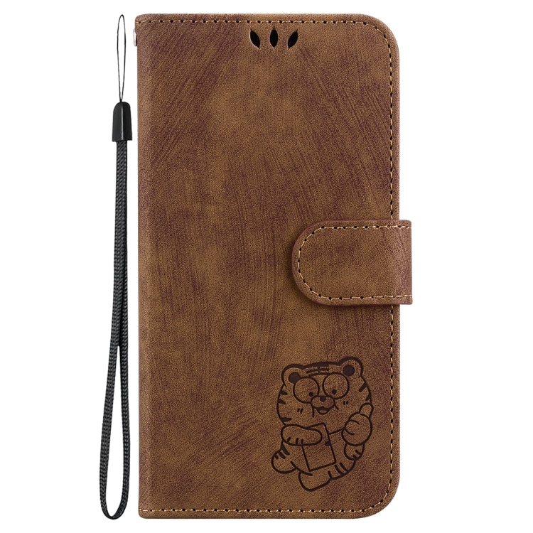Funda para OnePlus Nord Ce4 5G de Cuero con Relieve Little Tiger (Marrón)