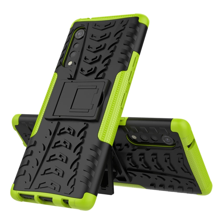 Funda Protectora para LG Velvet TPU + PC a Prueba de Golpes con Soporte (Verde)