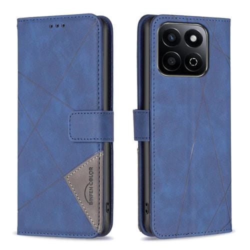 Funda de Cuero Honor 200/X7C Textura de Rombos Hebilla Magnética (Azul)