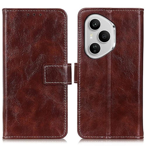 Funda de cuero con tapa y textura retro Crazy Horse para Honor 400 Pro Global (160,8 mm) (marrón)