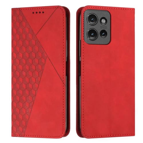 Funda de Cuero Magnética para Motorola Moto G Power/G Play (2025) (Rojo)