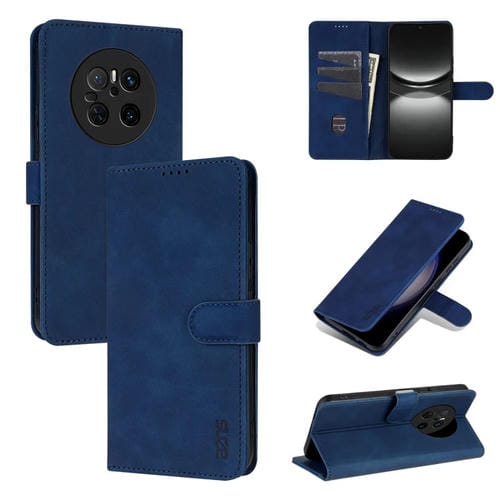 Funda Piel Sintética con Tapa y Textura Becerro para Huawei Mate 70 Azns (Azul)