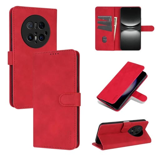 Funda de Piel Sintética con Tapa y Textura de Becerro Azns para Huawei Mate 70 Pro/70 Pro+ (Rojo)