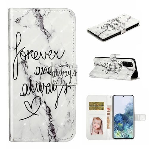 Funda para Samsung Galaxy S20 Cuero Dibujo 3D Relieve al Óleo (Palabras de Mármol)