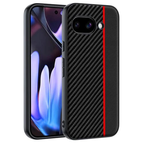 Funda ultrafina con textura de fibra de carbono para Google Pixel 9a (negro y rojo)