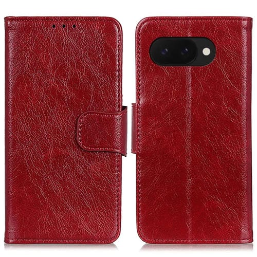 Funda de Cuero con Tapa Horizontal y Textura Nappa para Google Pixel 9A (Rojo)