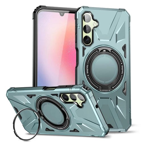 Funda para Samsung Galaxy A24 5G Magsafe a Prueba de Golpes con Soporte para Anillo (Verde)