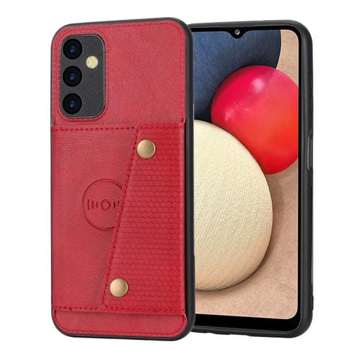 Funda para Samsung Galaxy A24 4G Magnética con Ranuras para Tarjetas y Doble Hebilla (Rojo)