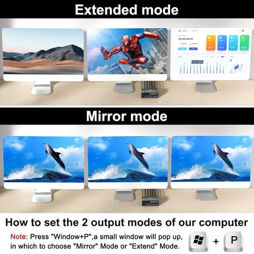 Conmutador KVM de Monitores Triples KC-KVM203DH 8K 30Hz USB 3.0 DP+DP+HDMI Enchufe AU