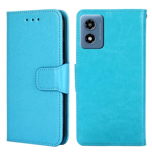 Funda de Cuero con Textura de Cristal Motorola Moto G 5G (2024) (Azul Cielo)