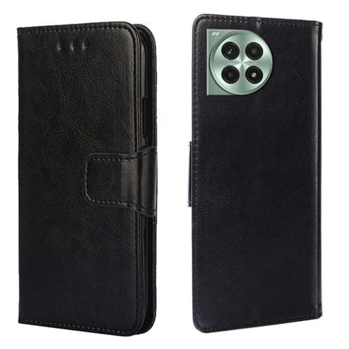 Funda de Cuero con Textura de Cristal para OnePlus Ace 3 Pro 5G (Negra)