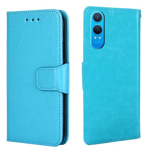 Funda de Cuero con Textura de Cristal para OnePlus Nord CE 4 Lite 5G (Azul Cielo)