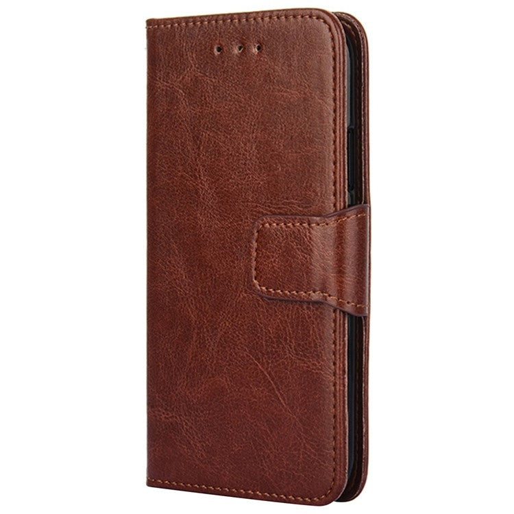 Funda de Cuero con Textura de Cristal para OnePlus Nord Ce 4 Lite 5G (Marrón)