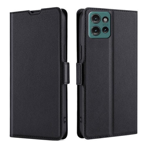 Funda de Cuero con Tapa Horizontal y Hebilla Lateral Ultrafina para Motorola Edge 50 5G (Negro)