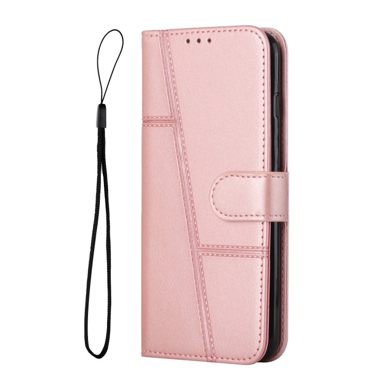 Funda de Cuero Textura Becerro con Costuras para Teléfono Itel A80 (Rosa)