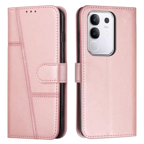 Funda de Piel con Textura de Becerro y Hebilla para Vivo Y29 4G (Rosa)