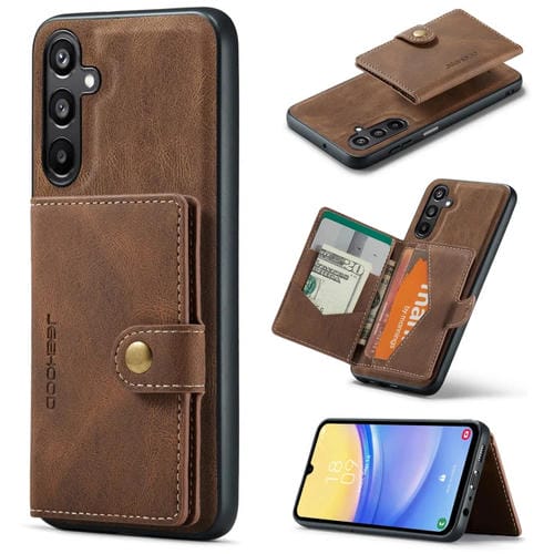 Funda para Teléfono Samsung Galaxy A15 5G Jeehood J01 con Billetera Desmontable Magnética Retro (Marrón)