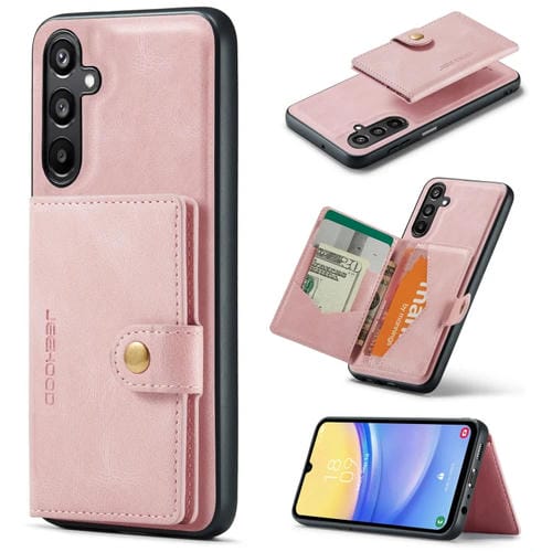 Funda para Teléfono Samsung Galaxy A15 5G Jeehood J01 con Billetera Desmontable Magnética Retro (Rosa)