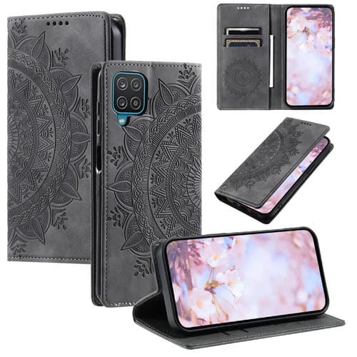 Estuche para Teléfono Samsung Galaxy A42 5G M42 5G Cuero Magnético Relieve Tótem (Gris)