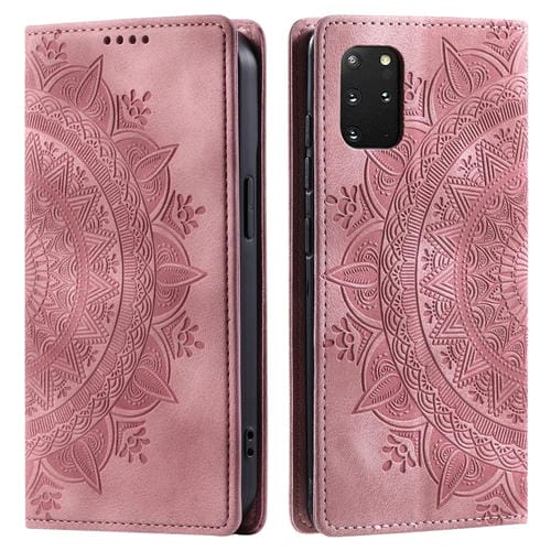 Funda para Samsung Galaxy S20 Estuche de Cuero Magnético con Relieve de Tótem (Oro Rosa)