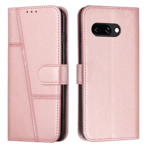 Funda de Cuero Textura de Becerro con Hebilla para Google Pixel 9A (Rosa)