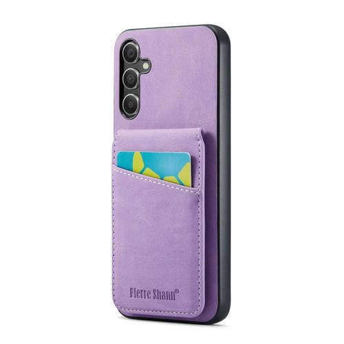 Funda para TelĂ©fono Samsung Galaxy A13 5G Fierre Shann Crazy Horse Titular de Tarjeta Contraportada Pu (PĂșrpura)