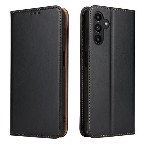 Funda para Teléfono Samsung Galaxy A15 5G Fierre Shann PU Textura Cuero Genuino (Negro)