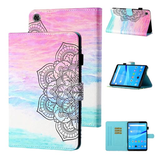 Funda para Tablet Samsung Galaxy Tab A9 Cuero Inteligente con Costuras y Dibujos (Mandala Colorida)