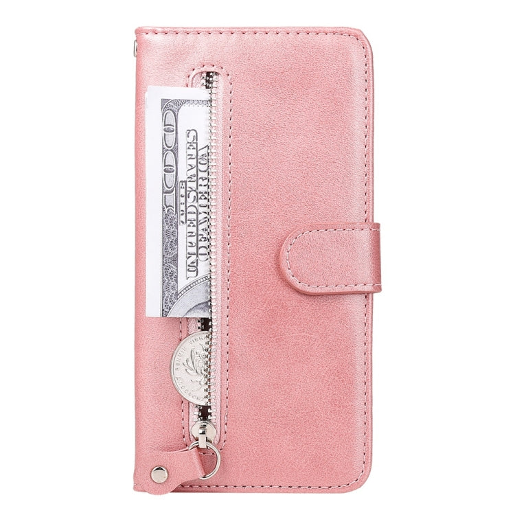 Funda de Piel con Cremallera y Textura de Becerro para Huawei Nova 13 Pro (Oro Rosa)