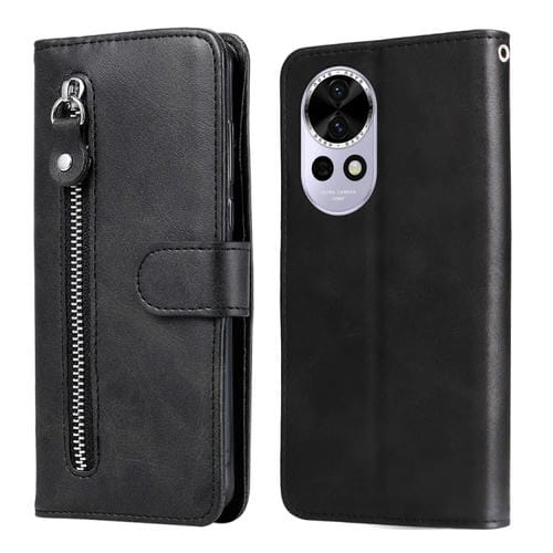 Funda de Piel con Cremallera y Textura de Becerro para Huawei Nova 13/Nova 12 (Negra)