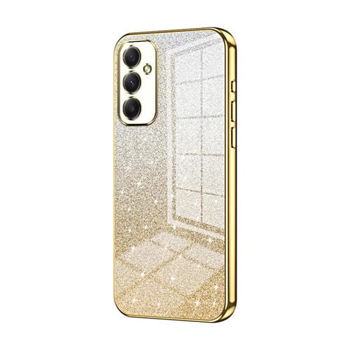 Estuche para teléfono Samsung Galaxy A34 5G Galvanizado con Polvo de Brillo Degradado (Dorado)