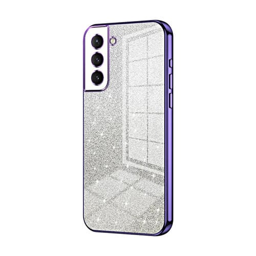 Estuche para Teléfono Samsung Galaxy S21 5G Galvanizado con Polvo de Brillo Degradado (Púrpura)