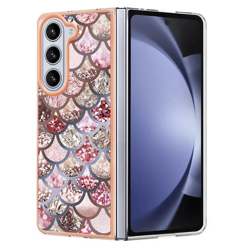 Caja de Teléfono Samsung Galaxy Z Fold5 5G Imd TPU con Galvanoplastia (Escamas Rosadas)