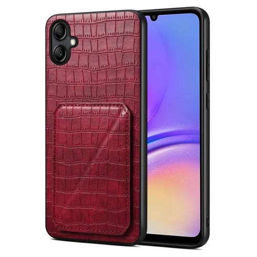 Funda Trasera Samsung Galaxy A05 Denior Piel de Cocodrilo con Soporte (Rojo Rosa)