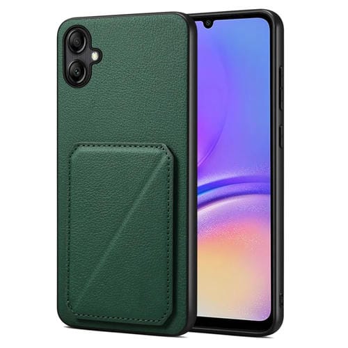 Funda para Teléfono Samsung Galaxy A05G Denior Parte Trasera Piel de Becerro Imitación con Soporte (Verde)