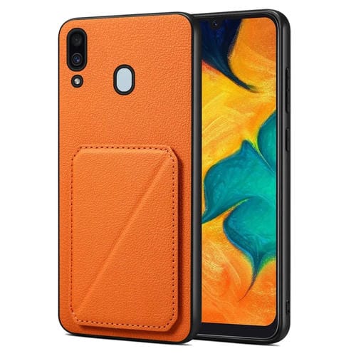 Funda Trasera Samsung Galaxy A20 / A30 Denior Piel de Becerro con Soporte (Naranja)