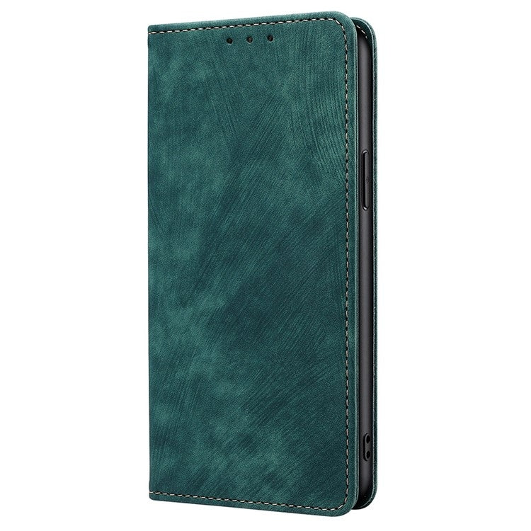 Funda de Cuero Magnética Antirrobo Rfid para Teléfono TCL 50 Xl (Verde)
