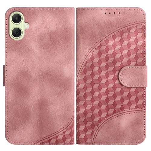 Funda de Cuero Samsung Galaxy A05 Yx0060 Relieve Cabeza de Elefante con Cordón (Rosa)